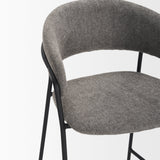 Carolyn Counter Stool w/ Gray Fabric & Matte Black Metal by Mercana at Eve Furniture