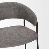 Carolyn Counter Stool w/ Gray Fabric & Matte Black Metal by Mercana at Eve Furniture