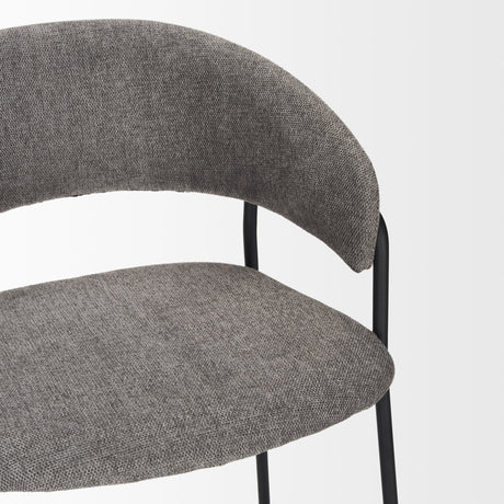 Carolyn Counter Stool w/ Gray Fabric & Matte Black Metal by Mercana at Eve Furniture