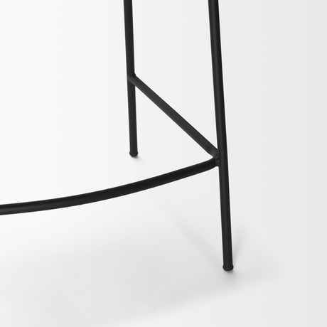 Carolyn Counter Stool w/ Gray Fabric & Matte Black Metal by Mercana at Eve Furniture