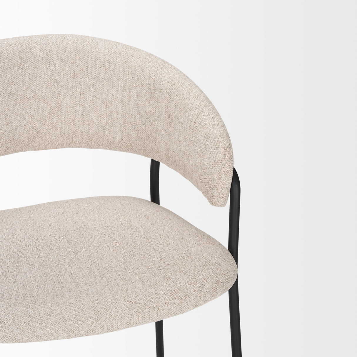 Carolyn Counter Stool w/ Oatmeal Fabric & Matte Black Metal by Mercana at Eve Furniture