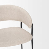 Carolyn Counter Stool w/ Oatmeal Fabric & Matte Black Metal by Mercana at Eve Furniture