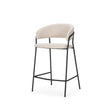 Carolyn Counter Stool w/ Oatmeal Fabric & Matte Black Metal by Mercana at Eve Furniture
