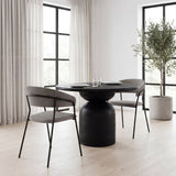 Carolyn Dining Chair w/ Gray Fabric & Matte Black Metal, Set of 2 by Mercana at Eve Furniture