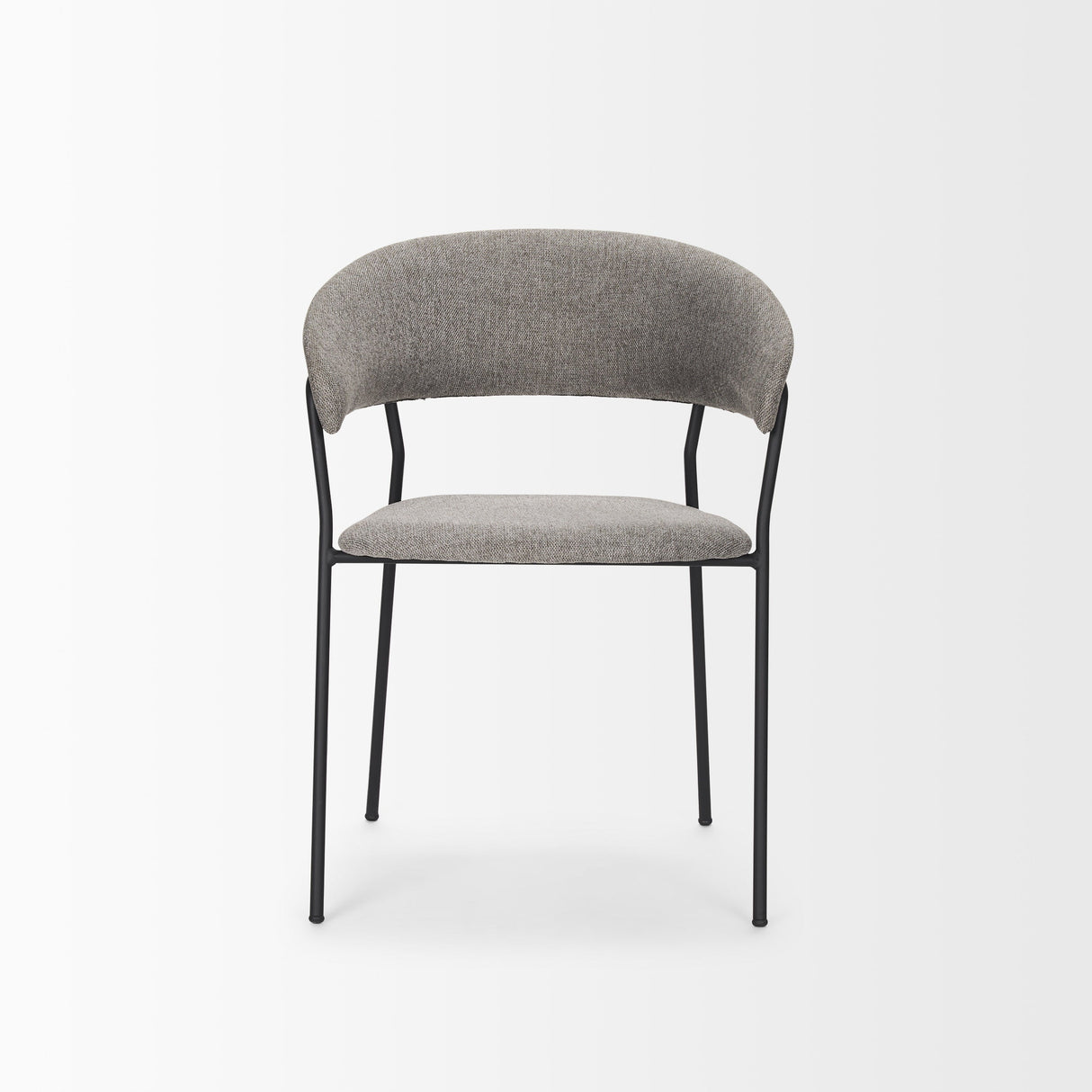 Carolyn Dining Chair w/ Gray Fabric & Matte Black Metal, Set of 2 by Mercana at Eve Furniture