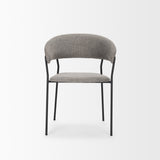 Carolyn Dining Chair w/ Gray Fabric & Matte Black Metal, Set of 2 by Mercana at Eve Furniture