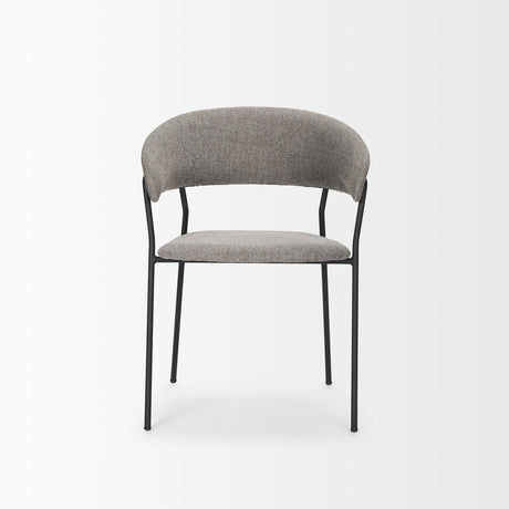 Carolyn Dining Chair w/ Gray Fabric & Matte Black Metal, Set of 2 by Mercana at Eve Furniture