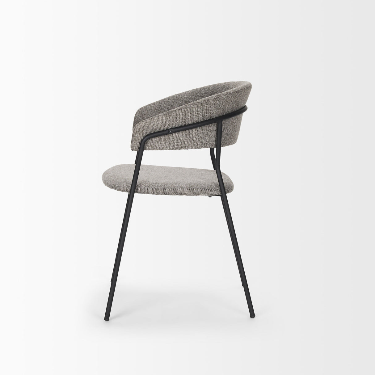 Carolyn Dining Chair w/ Gray Fabric & Matte Black Metal, Set of 2 by Mercana at Eve Furniture