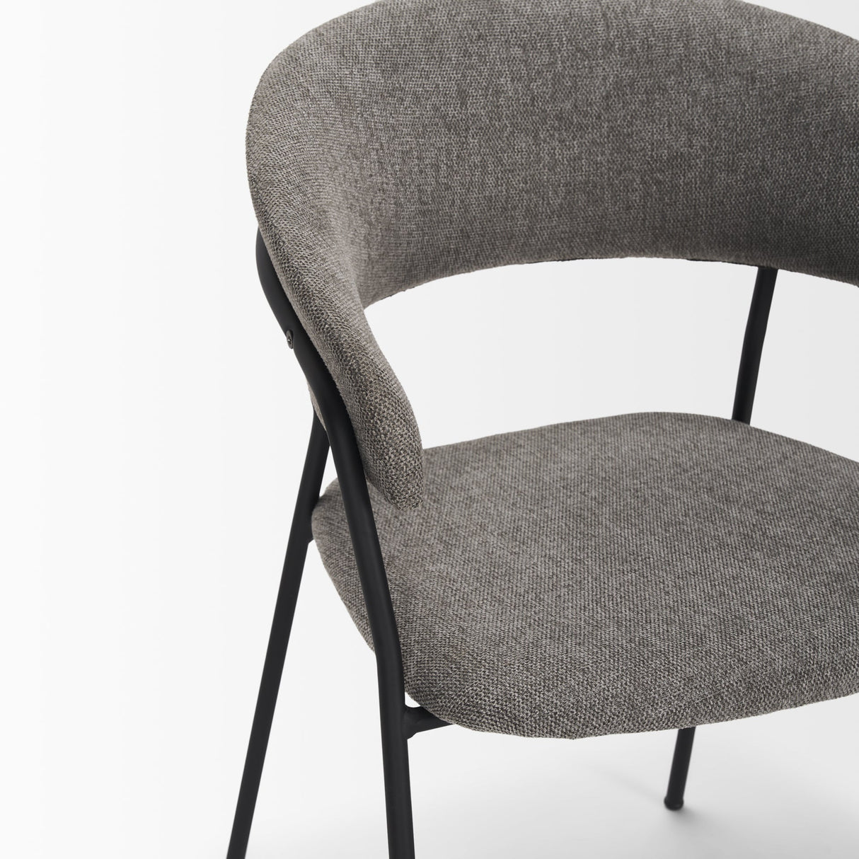 Carolyn Dining Chair w/ Gray Fabric & Matte Black Metal, Set of 2 by Mercana at Eve Furniture