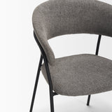 Carolyn Dining Chair w/ Gray Fabric & Matte Black Metal, Set of 2 by Mercana at Eve Furniture
