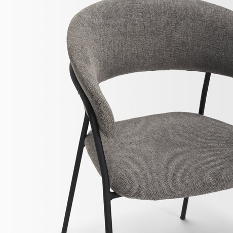 Carolyn Dining Chair w/ Gray Fabric & Matte Black Metal, Set of 2 by Mercana at Eve Furniture