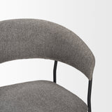 Carolyn Dining Chair w/ Gray Fabric & Matte Black Metal, Set of 2 by Mercana at Eve Furniture
