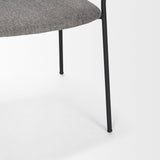Carolyn Dining Chair w/ Gray Fabric & Matte Black Metal, Set of 2 by Mercana at Eve Furniture