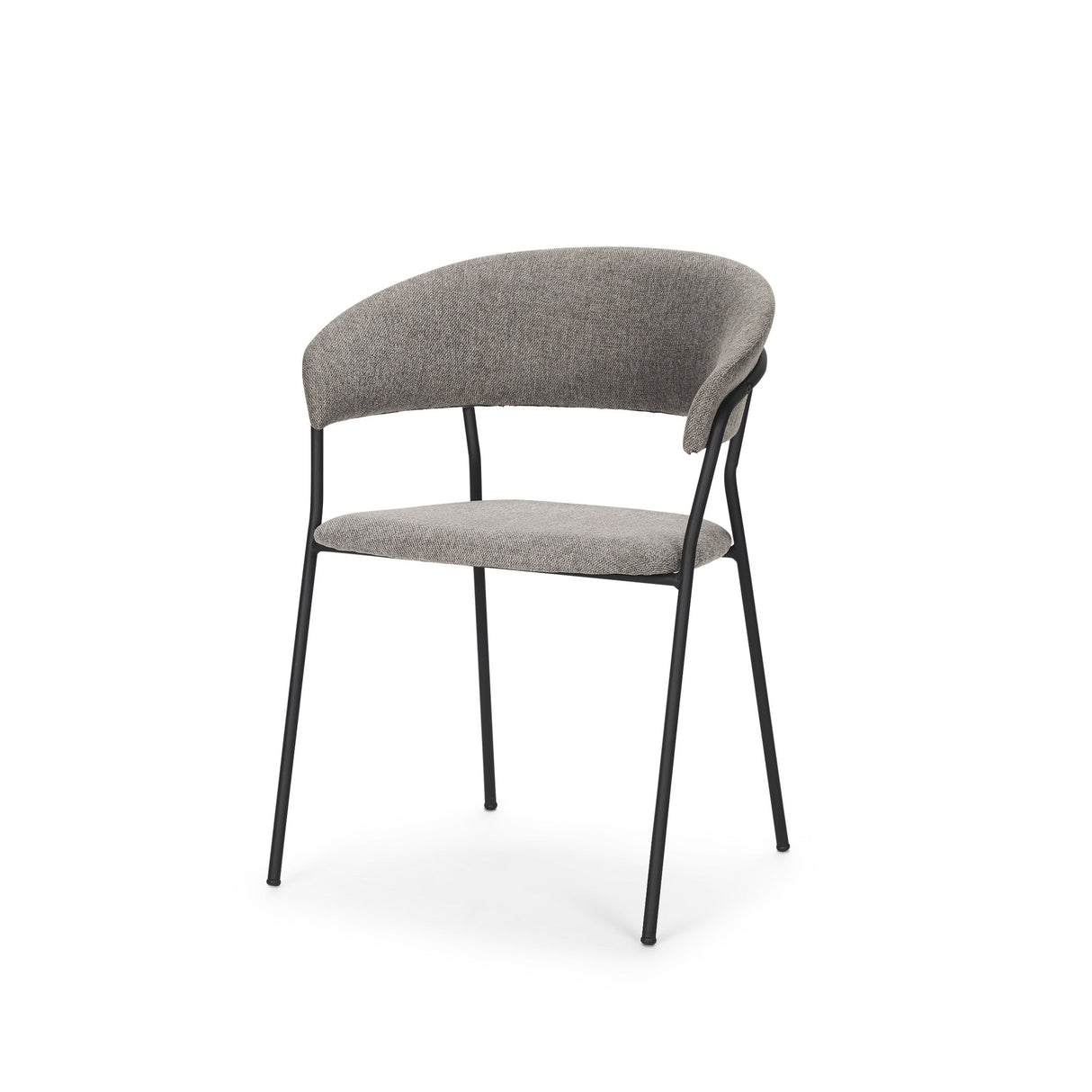 Carolyn Dining Chair w/ Gray Fabric & Matte Black Metal, Set of 2 by Mercana at Eve Furniture