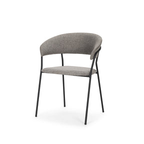 Carolyn Dining Chair w/ Gray Fabric & Matte Black Metal, Set of 2 by Mercana at Eve Furniture