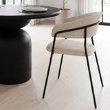 Carolyn Dining Chair w/ Oatmeal Fabric & Matte Black Metal, Set of 2 by Mercana at Eve Furniture