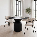 Carolyn Dining Chair w/ Oatmeal Fabric & Matte Black Metal, Set of 2 by Mercana at Eve Furniture
