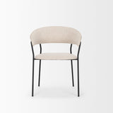 Carolyn Dining Chair w/ Oatmeal Fabric & Matte Black Metal, Set of 2 by Mercana at Eve Furniture