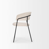 Carolyn Dining Chair w/ Oatmeal Fabric & Matte Black Metal, Set of 2 by Mercana at Eve Furniture