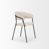 Carolyn Dining Chair w/ Oatmeal Fabric & Matte Black Metal, Set of 2 by Mercana at Eve Furniture