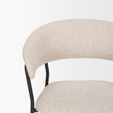 Carolyn Dining Chair w/ Oatmeal Fabric & Matte Black Metal, Set of 2 by Mercana at Eve Furniture