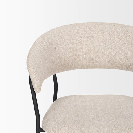Carolyn Dining Chair w/ Oatmeal Fabric & Matte Black Metal, Set of 2 by Mercana at Eve Furniture