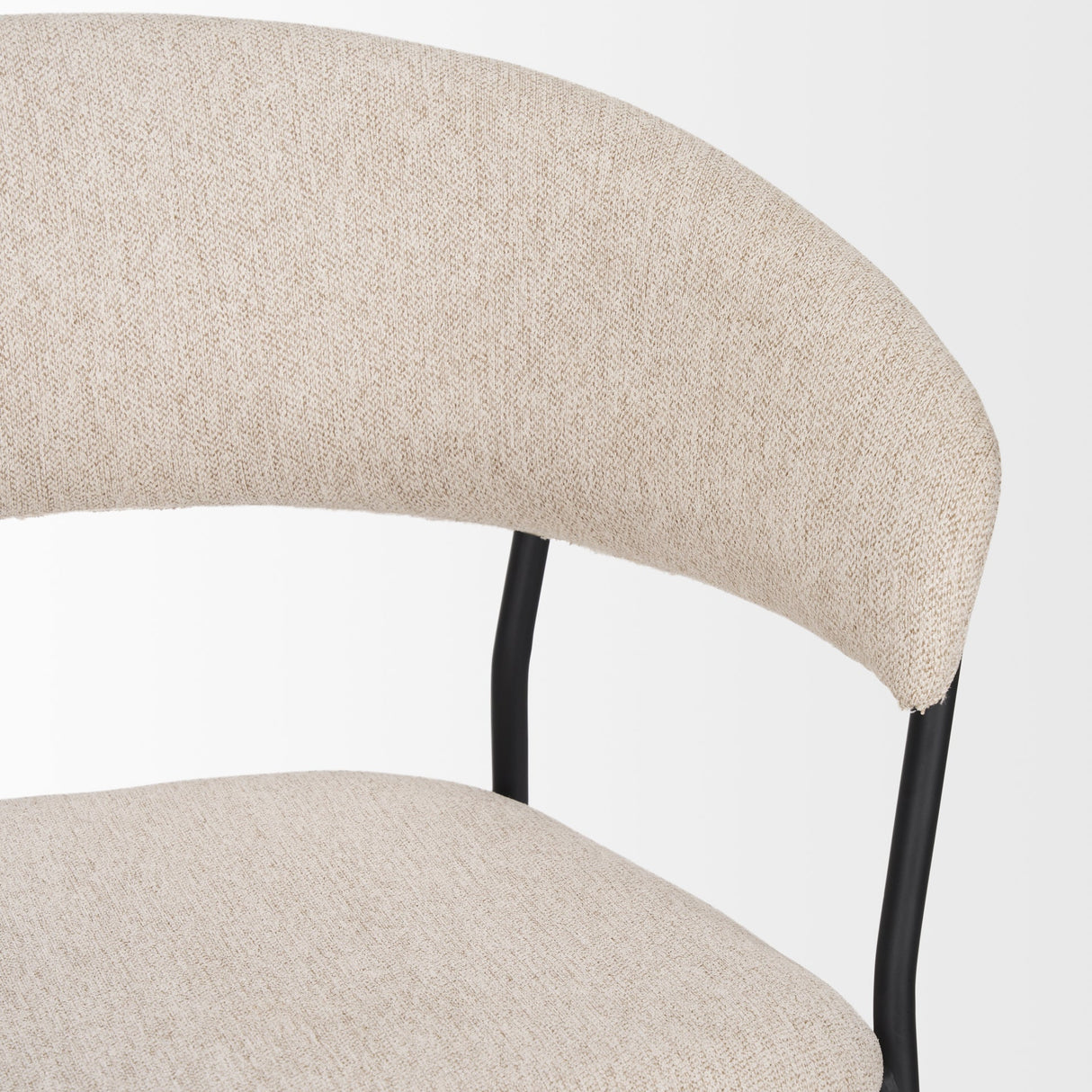 Carolyn Dining Chair w/ Oatmeal Fabric & Matte Black Metal, Set of 2 by Mercana at Eve Furniture