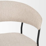 Carolyn Dining Chair w/ Oatmeal Fabric & Matte Black Metal, Set of 2 by Mercana at Eve Furniture