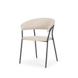 Carolyn Dining Chair w/ Oatmeal Fabric & Matte Black Metal, Set of 2 by Mercana at Eve Furniture