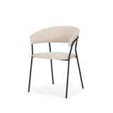 Carolyn Dining Chair w/ Oatmeal Fabric & Matte Black Metal, Set of 2 by Mercana at Eve Furniture