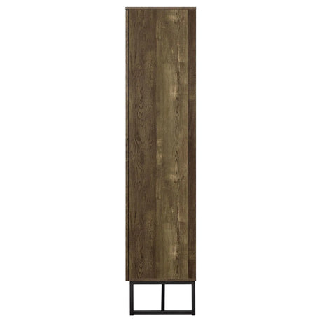 Carolyn Rustic Oak/Gunmetal 2-Door Accent Cabinet by Coaster at Eve Furniture