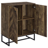 Carolyn Rustic Oak/Gunmetal 2-Door Accent Cabinet by Coaster at Eve Furniture