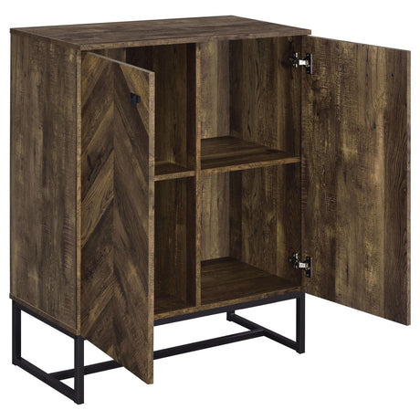 Carolyn Rustic Oak/Gunmetal 2-Door Accent Cabinet by Coaster at Eve Furniture