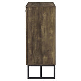 Carolyn Rustic Oak/Gunmetal 2-Door Accent Cabinet by Coaster at Eve Furniture