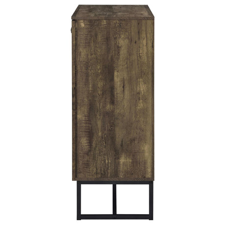 Carolyn Rustic Oak/Gunmetal 2-Door Accent Cabinet by Coaster at Eve Furniture