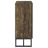 Carolyn Rustic Oak/Gunmetal 2-Door Accent Cabinet by Coaster at Eve Furniture
