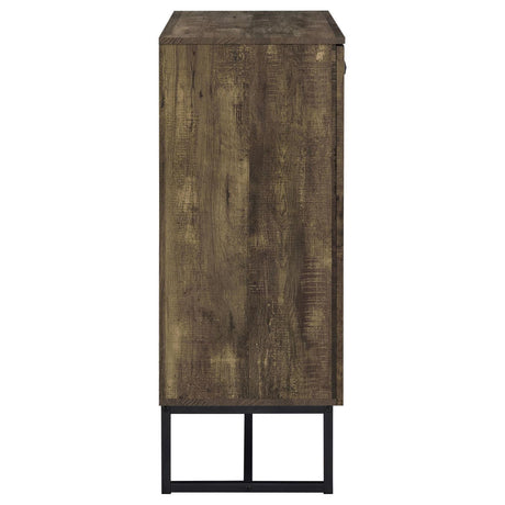 Carolyn Rustic Oak/Gunmetal 2-Door Accent Cabinet by Coaster at Eve Furniture