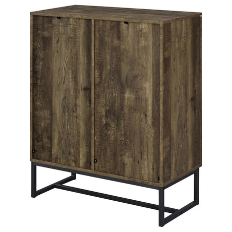 Carolyn Rustic Oak/Gunmetal 2-Door Accent Cabinet by Coaster at Eve Furniture