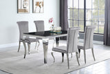 Carone Grey/Chrome 5-Piece 61" Rectangular Dining Set