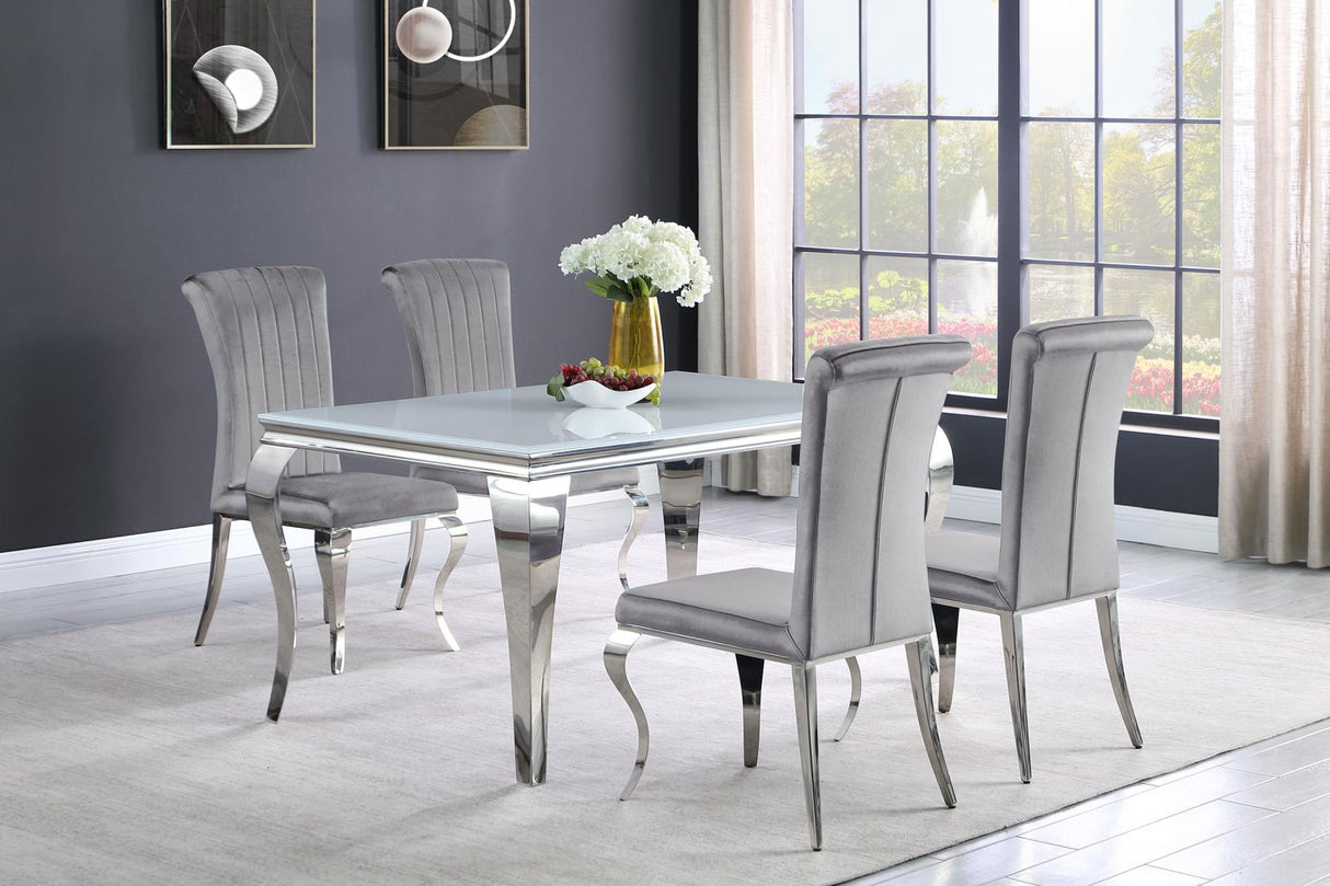 Carone Grey/Chrome 5-Piece 61" Rectangular Dining Set