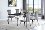 Carone Grey/Chrome 5-Piece 81" Rectangular Dining Set