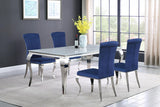 Carone Ink Blue/Chrome 5-Piece 81" Rectangular Dining Set