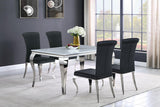 Carone Black/Chrome 5-Piece 61" Rectangular Dining Set by Coaster at Eve Furniture