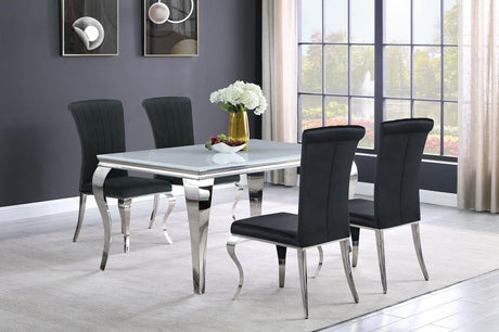 Carone Black/Chrome 5-Piece 61" Rectangular Dining Set by Coaster at Eve Furniture