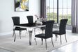 Carone Black/Chrome 5-Piece 81" Rectangular Dining Set by Coaster at Eve Furniture
