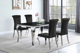 Carone Black/Chrome 5-Piece Dining Set by Coaster at Eve Furniture