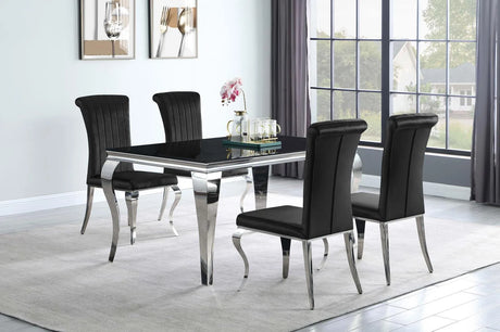 Carone Black/Chrome 5-Piece Dining Set by Coaster at Eve Furniture