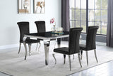 Carone Chrome/Black Rectangular Dining Table by Coaster at Eve Furniture
