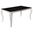 Carone Chrome/Black Rectangular Dining Table by Coaster at Eve Furniture