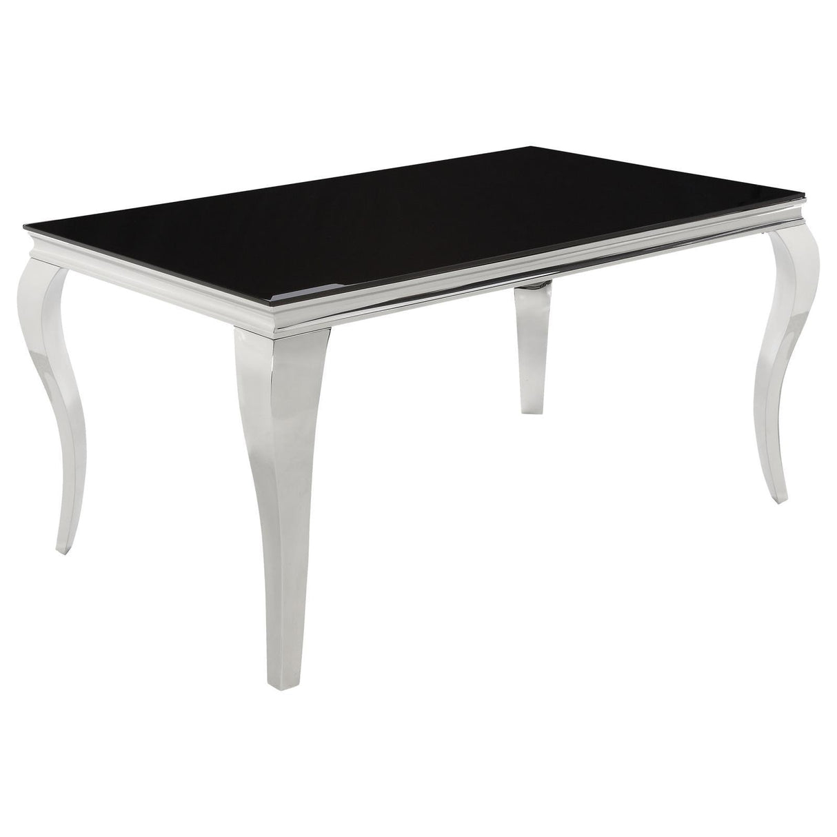 Carone Chrome/Black Rectangular Dining Table by Coaster at Eve Furniture